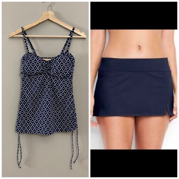 Land’s End Tankini Swim Skirt Set - Picture 1 of 16